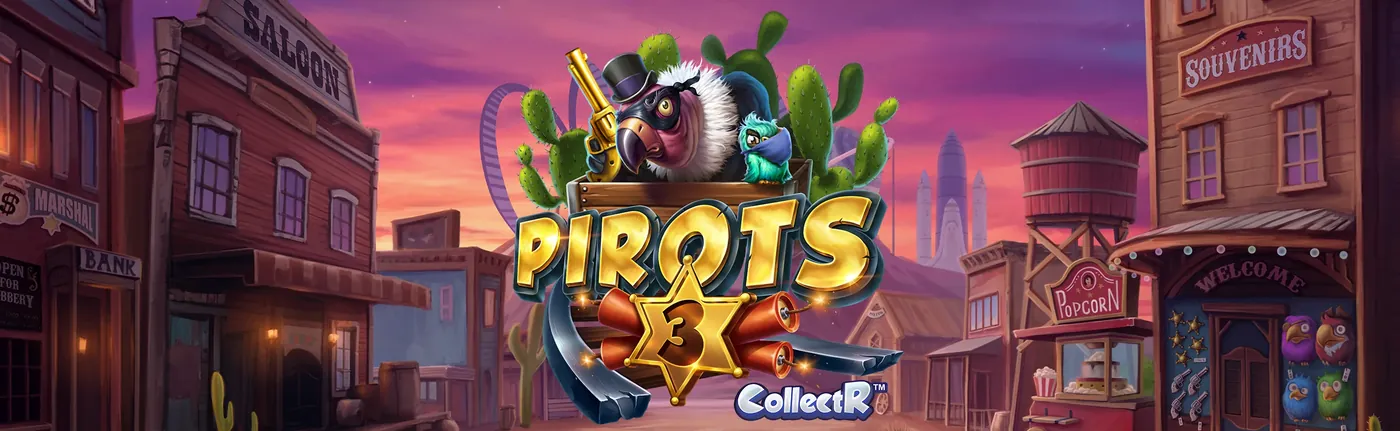 Pirots 3 -kampanjabanneri Villi Länsi -teemalla