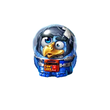 Pirots 4 sininen lintuhahmo Lost in Space -maailmassa