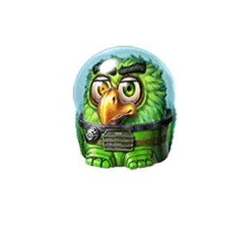 Pirots 4 vihreä lintuhahmo Lost in Space -maailmassa