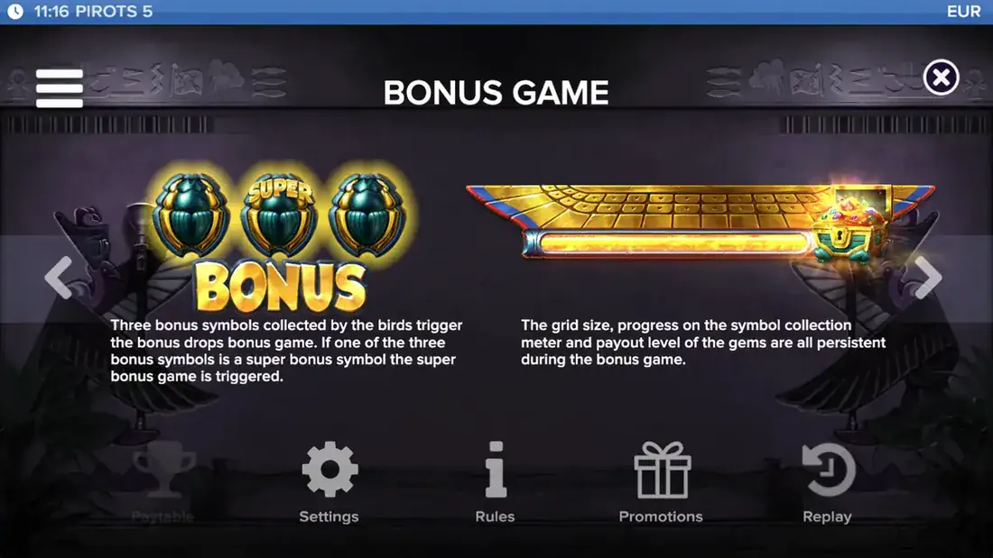 Pirots 5 Bonus Game ja Super Bonus